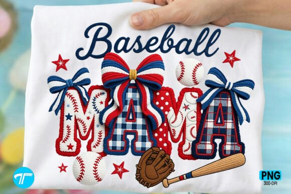 Baseball Mama Png, Faux Yarn Game Day