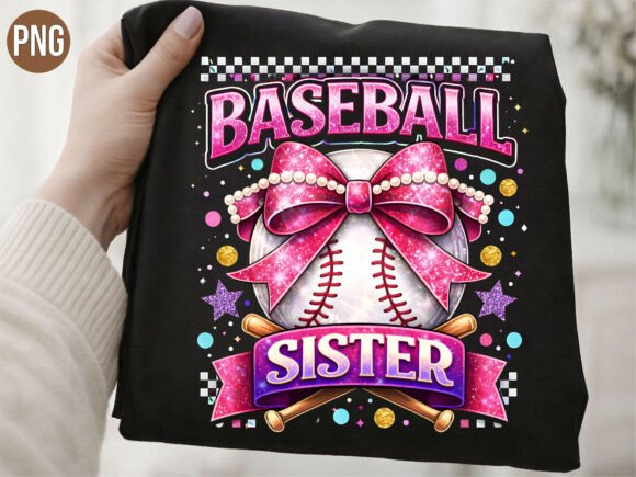 Baseball Sister Pink Bow Game Day PNG: A Versatile Design for Your Next Project