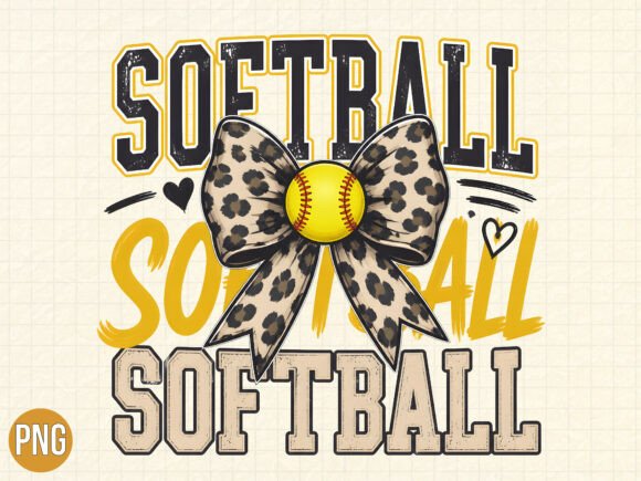Beyond the Diamond: How the Softball Leopard Bow PNG Redefines Game Day Style