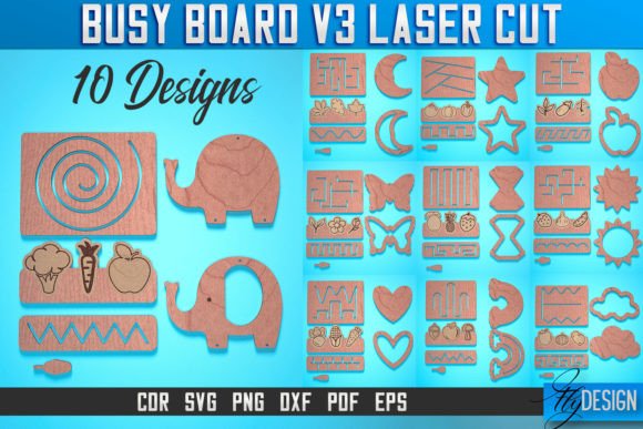 Busy Board Laser Cut SVG Baby Game V.3 – Creative & Customizable Learning Tool for Makers and Parents