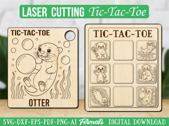 Coral Sea Otter Tic Tac Toe Puzzle Game: A Versatile Laser Cutting Project