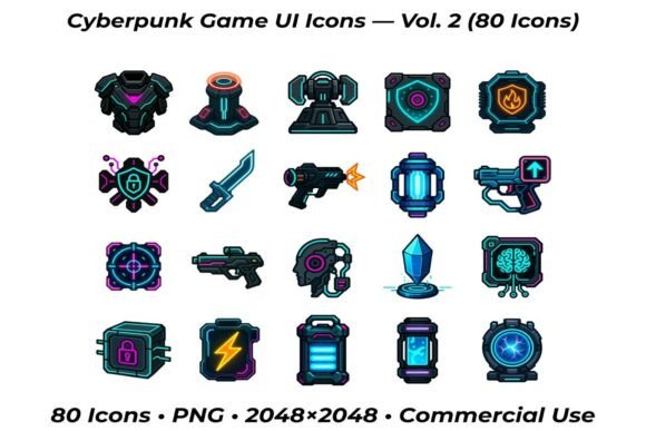 Cyberpunk Game UI Icons — Vol. 2: A Practical Toolkit for Modern Designers and Developers
