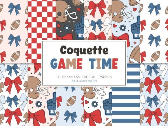 Digital Paper Coquette Game Time: Creative Design Made Simple