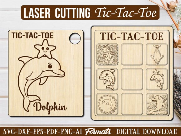 Dolphin Starfish Tic Tac Toe Puzzle Game