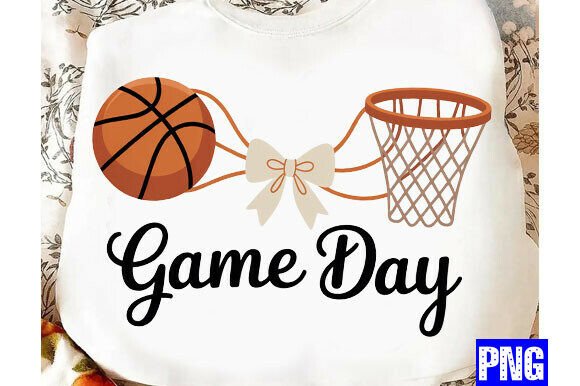 Game Day Basketball PNG: Faux Yarn Style