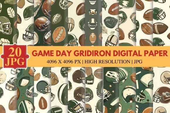 Game Day Gridiron Digital Paper: A Versatile Design Resource for Football Enthusiasts