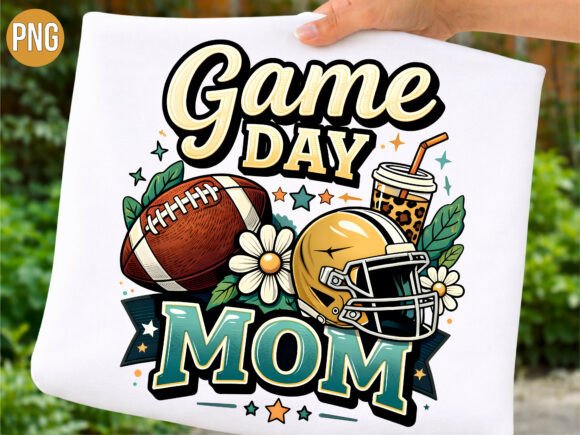Game Day Mom Football Helmet Coffee PNG – A Versatile Digital Design for Creative Projects