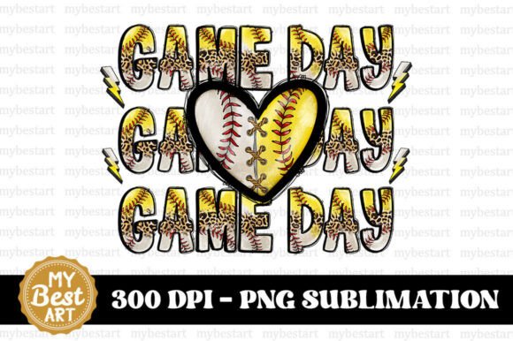 Game Day Softball and Baseball PNG for Design
