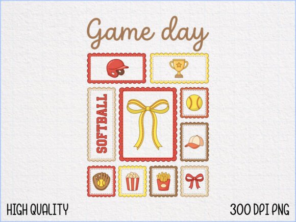 Game Day Softball PNG Bundle PNG: High-Quality Design for Creative Projects
