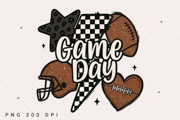 Glitter Football Png, Game Day Football: Elevating Team Spirit with Digital Design