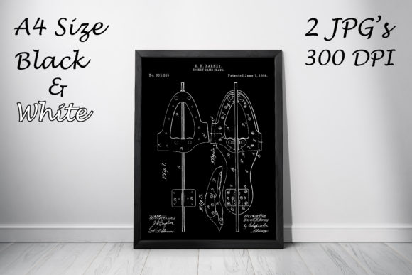 Hockey Game Skate Patent Art Poster