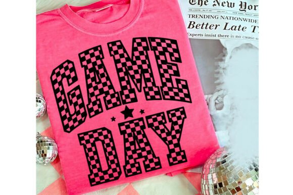 Retro Checkered Game Day Png, Touchdown: The Ultimate Design for Your Football Season