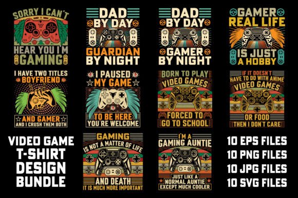 Retro Video Game T-Shirt Design Bundle: A Premium Collection for Modern Creators