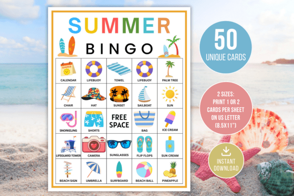 Summer Bingo Game Printable Kids Fun: The Ultimate Screen-Free Activity for Endless Summer Entertainment
