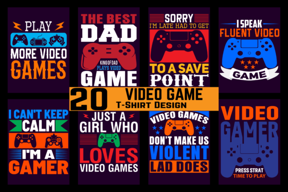 Video Game T-Shirt Design Bundle